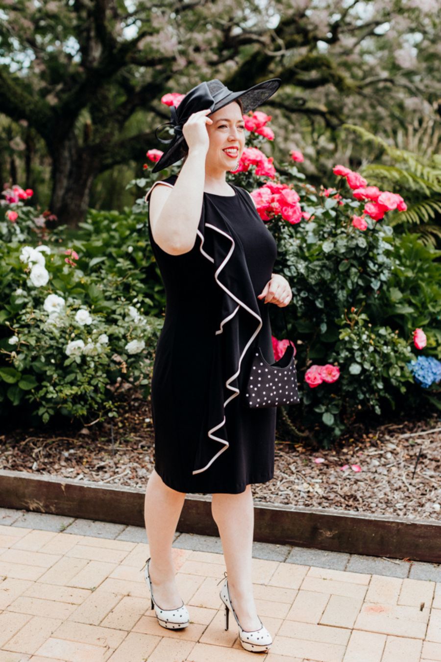 Black & White Dress with Spotted accessories.