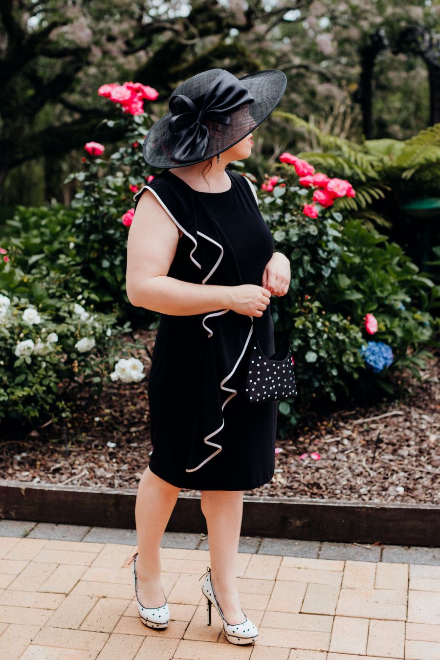 Black & White Dress with Spotted accessories.